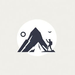 Monochromatic logo depicting the concept of fun and adventure in the desert