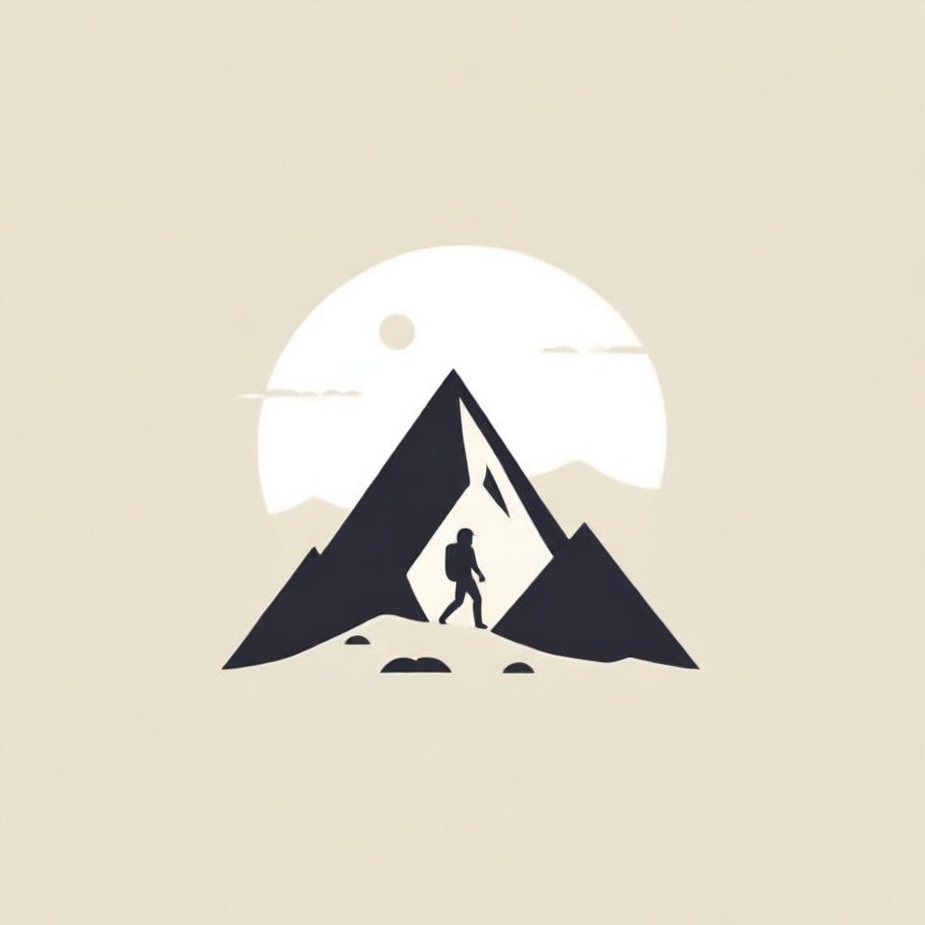 Monochromatic logo depicting the concept of fun and adventure in the desert