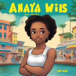 A book cover for a memoir titled 'Anaya Wins' featuring an African American very light-skinned little girl with natural hair somewhat pulled back