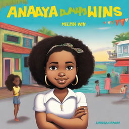 A book cover for a memoir titled 'Anaya Wins' featuring an African American very light-skinned little girl with natural hair somewhat pulled back