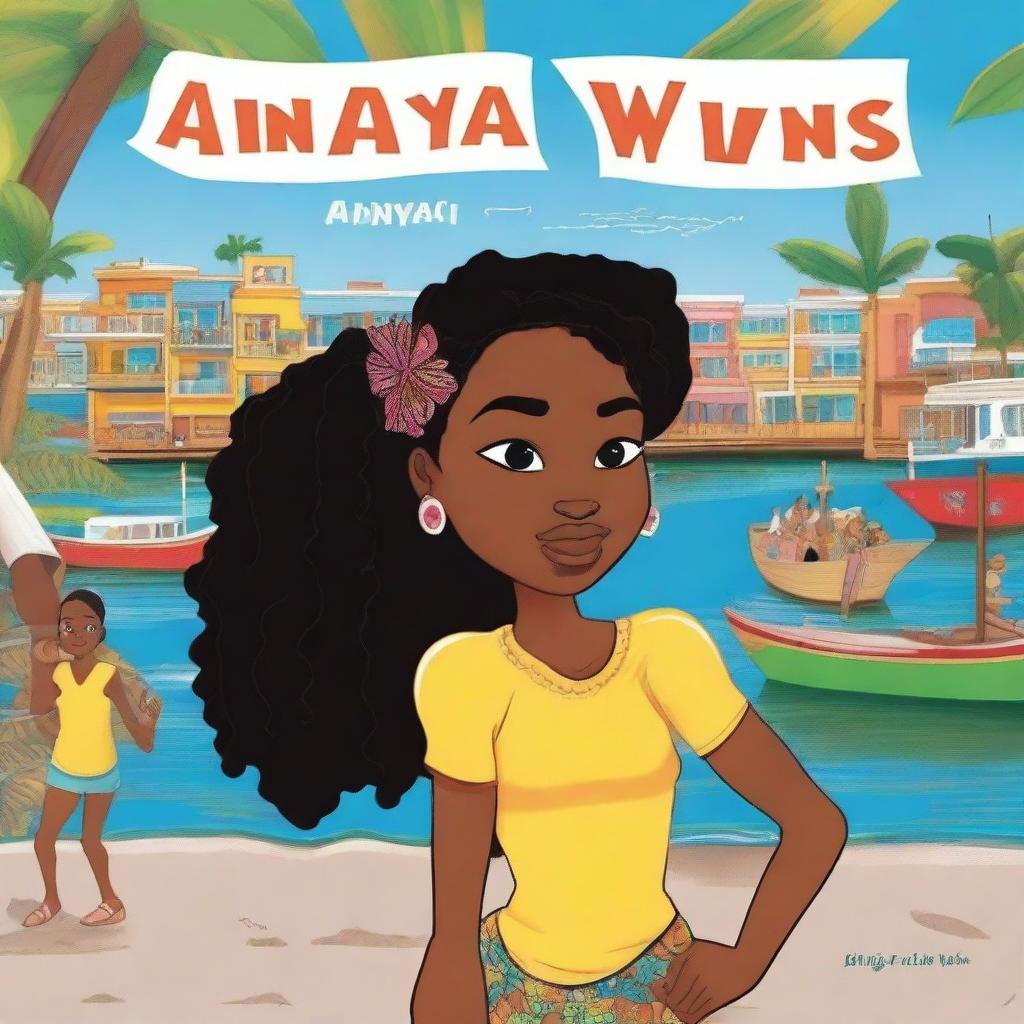 A book cover for a memoir titled 'Anaya Wins' featuring an African American very light-skinned little girl with natural hair somewhat pulled back