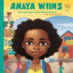 A book cover for a memoir titled 'Anaya Wins' featuring an African American very light-skinned little girl with natural hair somewhat pulled back