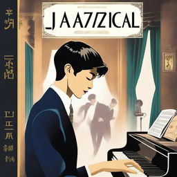 A captivating book cover for the novel "Jazzical," set in the 1920s