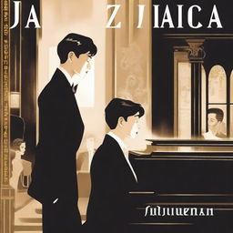 A captivating book cover for the novel "Jazzical," set in the 1920s