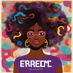 A vibrant and engaging book cover showcasing a person with curly and kinky hair