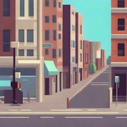 Create an image of a pixelated street during the day