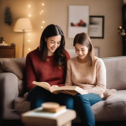 A heartwarming scene of a mother and daughter spending quality time together