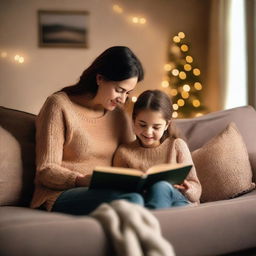 A heartwarming scene of a mother and daughter spending quality time together