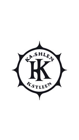 Logo with 'ka$hleen' in Old English font, blending traditional design with a modern twist.