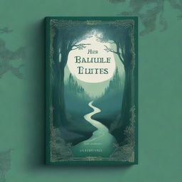 A captivating book cover design featuring a mysterious forest with a winding path leading to an ancient castle in the distance