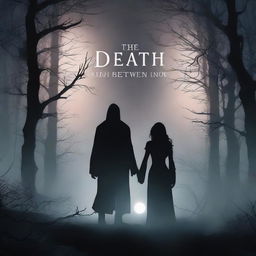 Design a book cover for a moody fantasy romance titled 'The Death Between Us'