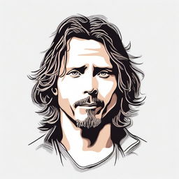 Create a detailed and realistic portrait of Chris Cornell