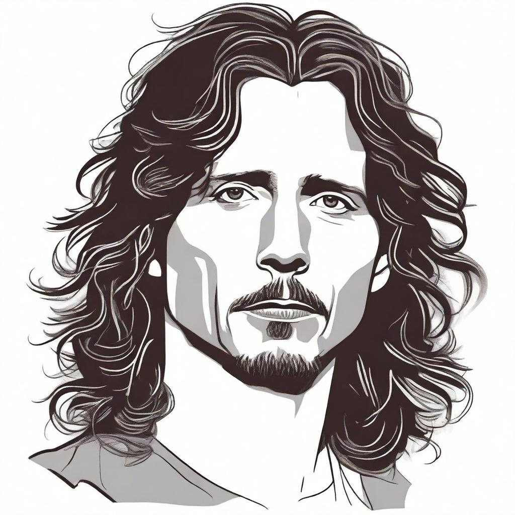 Create a detailed and realistic portrait of Chris Cornell