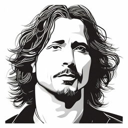 Create a detailed and realistic portrait of Chris Cornell