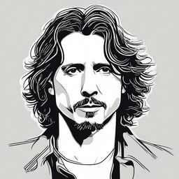 Create a detailed and realistic portrait of Chris Cornell