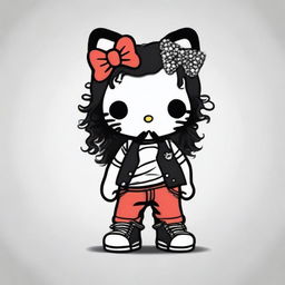 Create an image of Chris Cornell but styled as Hello Kitty