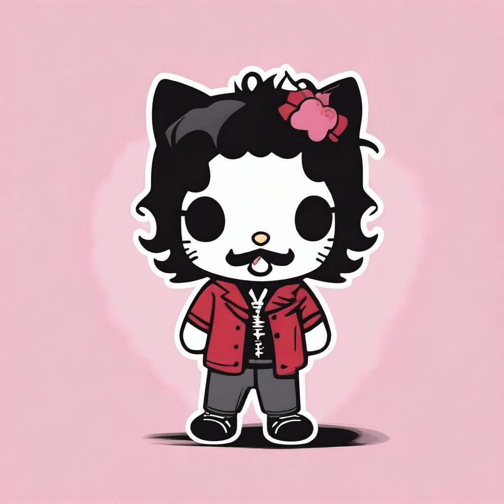 Create an image of Chris Cornell but styled as Hello Kitty