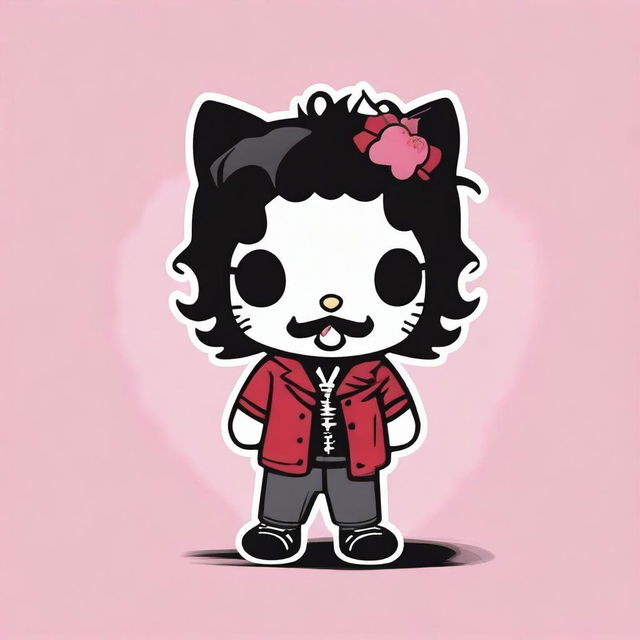 Create an image of Chris Cornell but styled as Hello Kitty