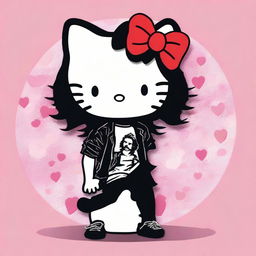 Create an image of Chris Cornell but styled as Hello Kitty