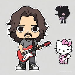 Create a chibi-style image of Chris Cornell as Hello Kitty