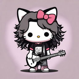 Create a chibi-style image of Chris Cornell as Hello Kitty