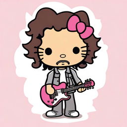 Create an image of Chris Cornell in the Hello Kitty program art style