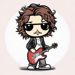 Create an image of Chris Cornell in the Hello Kitty program art style