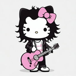 Create an image of Chris Cornell in the Hello Kitty program art style