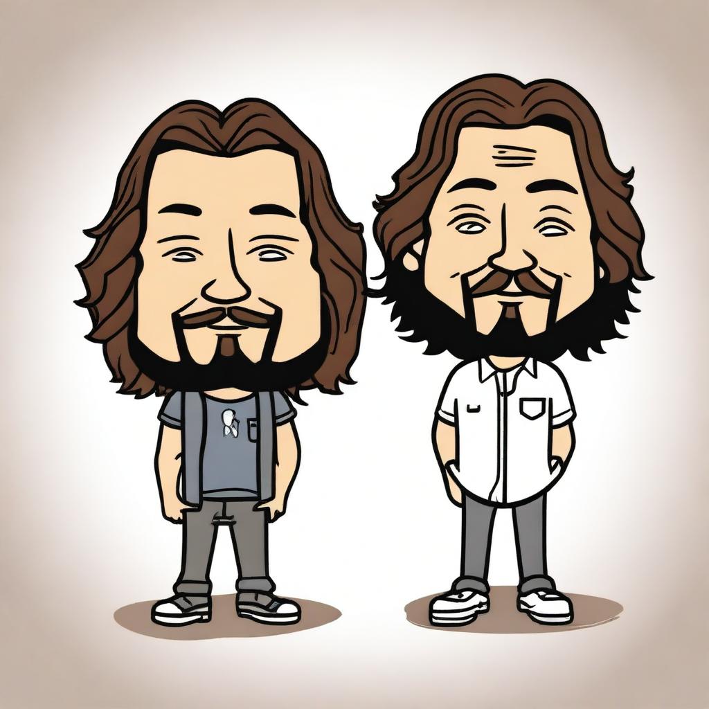 A chibi-style illustration of Eddie Vedder and Chris Cornell