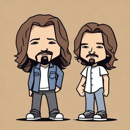 A chibi-style illustration of Eddie Vedder and Chris Cornell