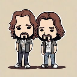 A chibi-style illustration of Eddie Vedder and Chris Cornell