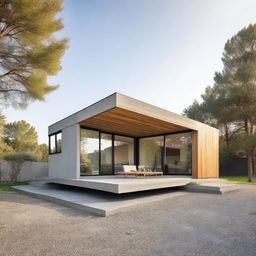 A simple, small modern house with a minimalist design