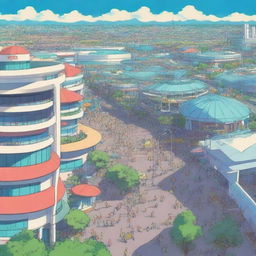 An anime-style illustration of the Mall of Asia in the Philippines