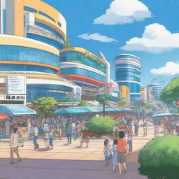 An anime-style illustration of the Mall of Asia in the Philippines