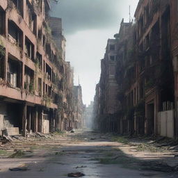 A sprawling city that is completely abandoned, with empty streets and derelict buildings