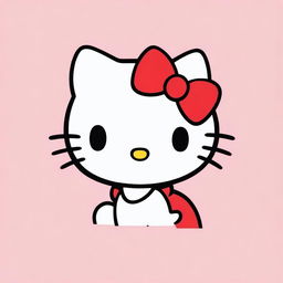 Create an image featuring Hello Kitty, the iconic character with a white face, red bow, and no mouth