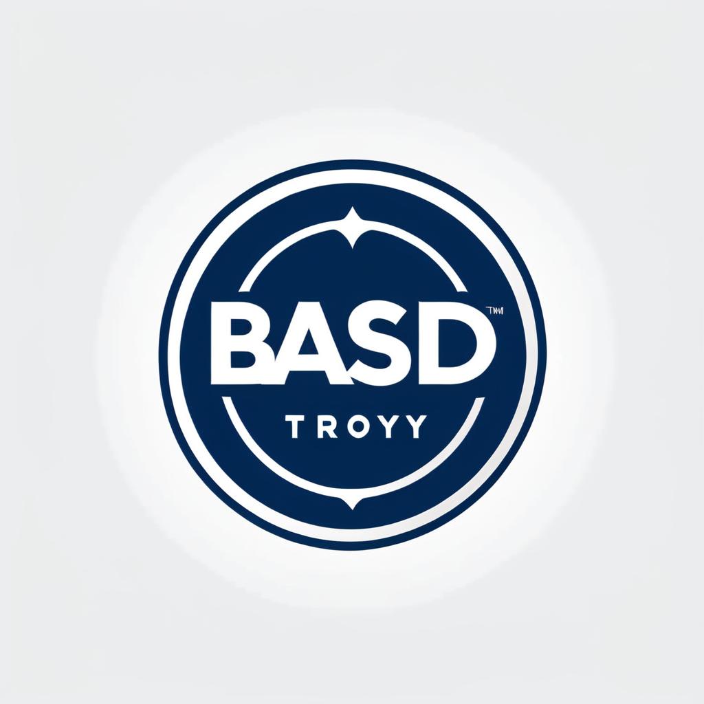 Bold logo with the phrase 'Based Troy' in a large, prominent typeface, colored in navy blue on a white background.