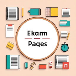 A simple and basic education book header page design filled with exam test questions practice