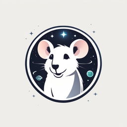 Stylized rat logo with space elements and 'Spacey' text in a modern, futuristic font.