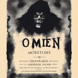 Create a horror movie poster titled 'Omen'