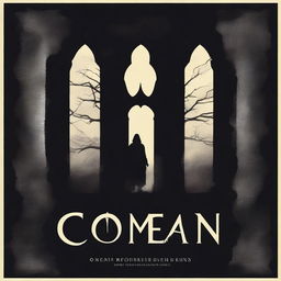 Create a horror movie poster titled 'Omen'