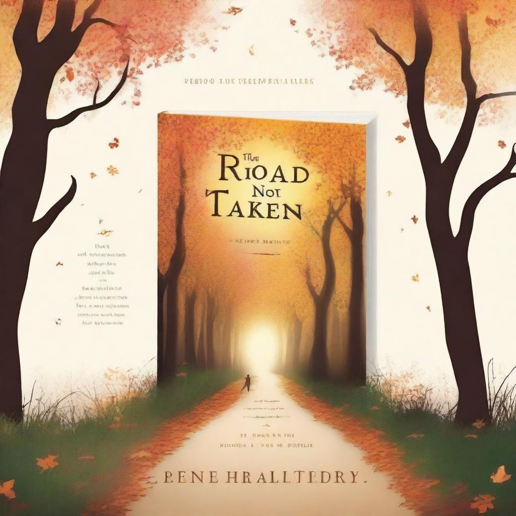 A book cover for a book titled 'The Road Not Taken'