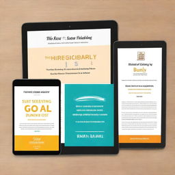 A visually appealing image of an e-book bundle featuring three books titled 'Top Self: Unlock your best version', 'Mindset Mastery: Harnessing the Power of Positive Thinking', and 'Goal Setting for Winners: Achieve Your Dreams with Precision'