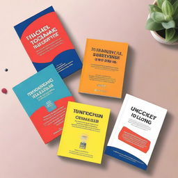 A visually appealing image of an e-book bundle featuring three books titled 'Top Self: Unlock your best version', 'Mindset Mastery: Harnessing the Power of Positive Thinking', and 'Goal Setting for Winners: Achieve Your Dreams with Precision'