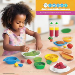 Create a 20-page manual for children with sensory-focused food activities