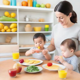 Create a guide manual for parents with 30 sensory activity ideas using foods such as starches, proteins, vegetables, fruits, and beverages