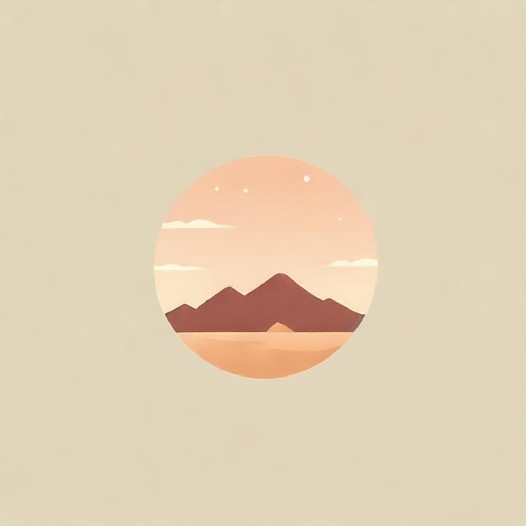 Logo design representing the concept and landscapes of a desert