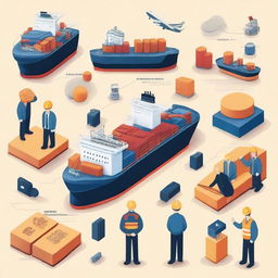 A detailed illustration showcasing the importance of safety in shipping