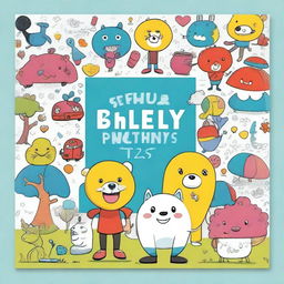 Design a playful and witty activity book cover for kids