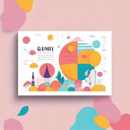 A unique and colorful postcard design featuring an artistic and whimsical theme